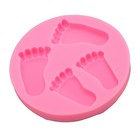 3D Baby Foot Moulding Silicone Non Stick Baby Foot Shaped Baking Tray