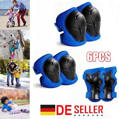 6X Schonerset Kinder Knieschoner Inliner Schutzausrüstung für 6-15 Jahre Kinder