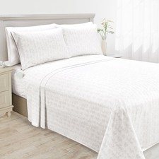 Elegant Comfort Luxury Soft Bed Sheets Wave Pattern - 1500 Premium Hotel Qual...
