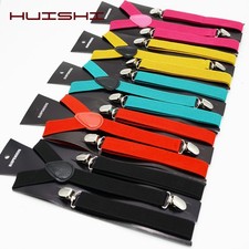 UK Heavy Duty Elastic Suspenders for Men Trouser Pants Braces Strap Work Belt GB