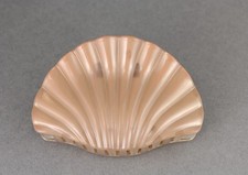 Peach shell hair clip claw clamp 3 5/8" long leaves shiny metallic sea shell