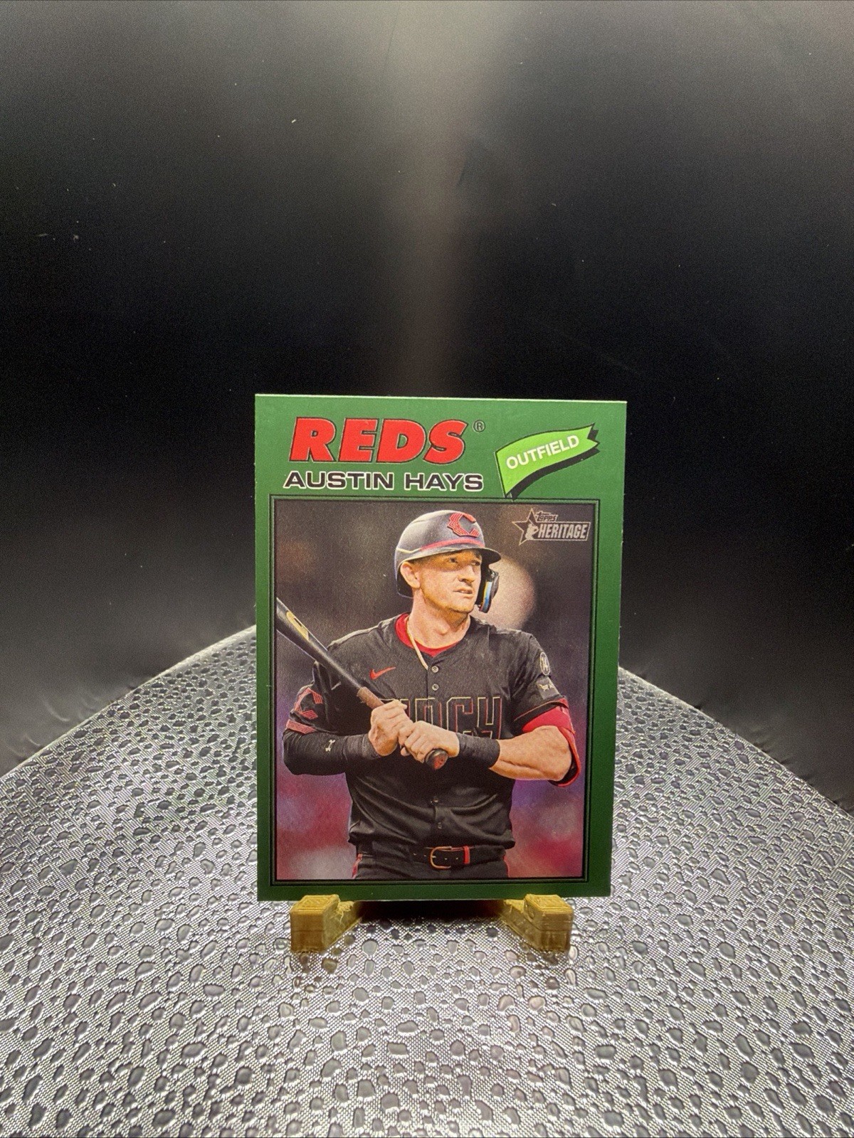 2026 Topps Heritage #80 Austin Hays Dark Green