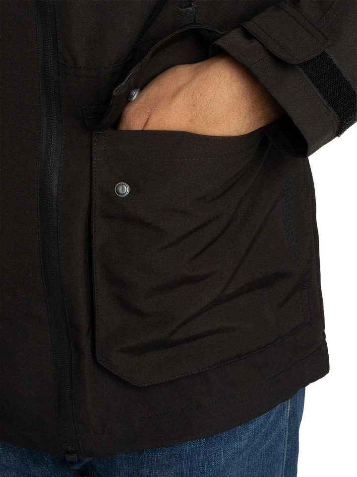 Superdry de los hombres Chaqueta cortavientos Ultimate EMB, Negro - Imagen 4 de 4