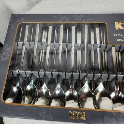 Authentic Korean Stainless Steel Set of 10 Spoons & Chopsticks KTX 2007 NOB