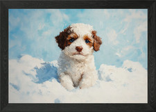 Lagotto Romagnolo Cucciolo | Carino Pupplo Incorniciato Wall Art Poster Quadro Stampa su Tela