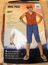 Netflix One Piece Luffy Costume Cosplay Anime Outfit Youth Child Size XL 14-16