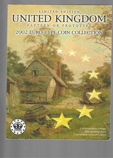 Vereingtes Königreich 2002 Euro Probe Set im Folder 1 Cent 2 €uro.