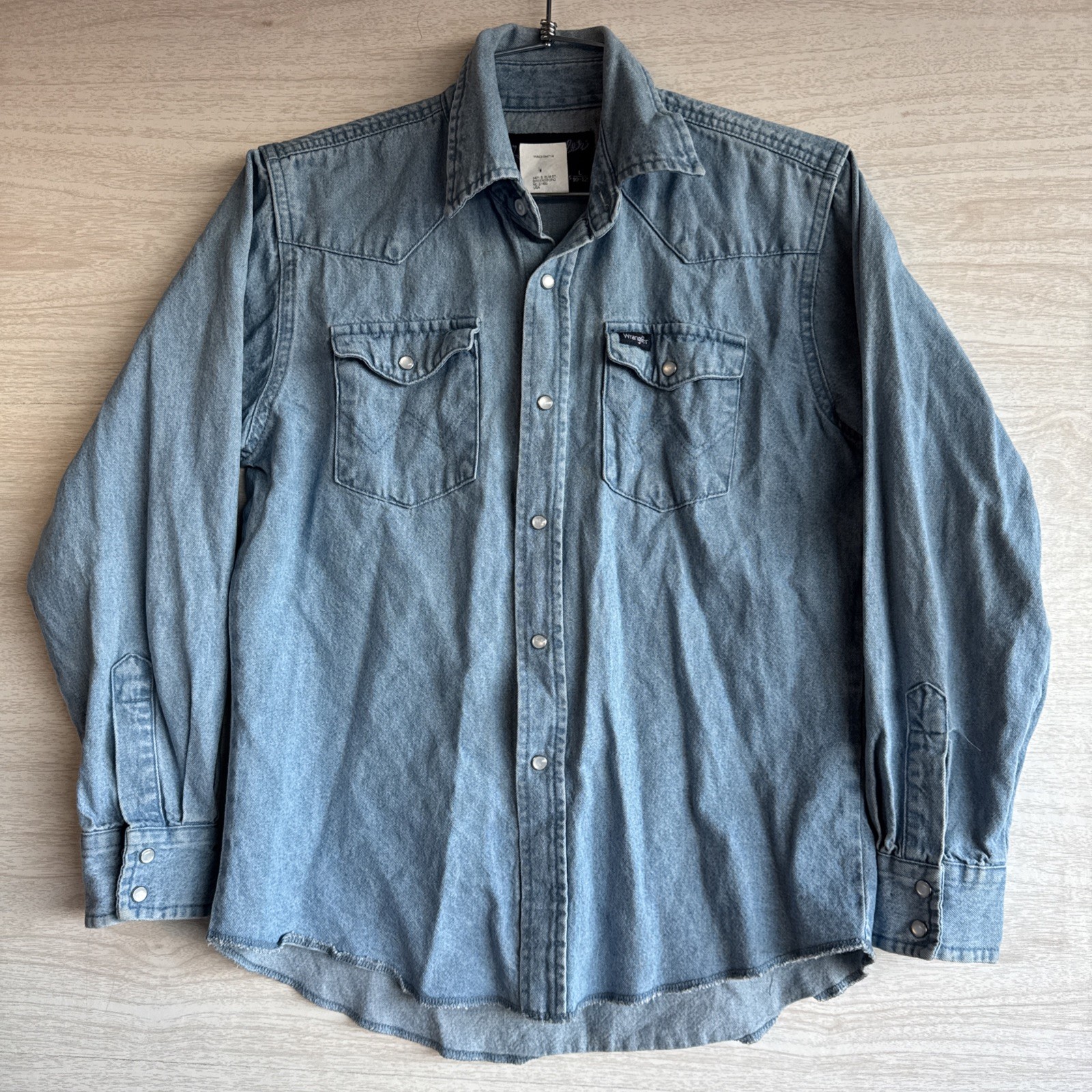 Wrangler Kids Light Denim  Pearl Snap Long Sleeve 10/12