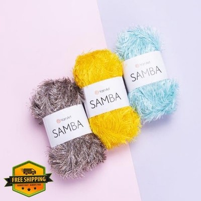 YarnArt Samba Black Eyelash Yarn 100g 150m Soft Fur Knitting Crochet