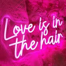 Love Is In The Hair Led Neon Light Sign Barber Shop Beauty Hair Salon Makeup ...