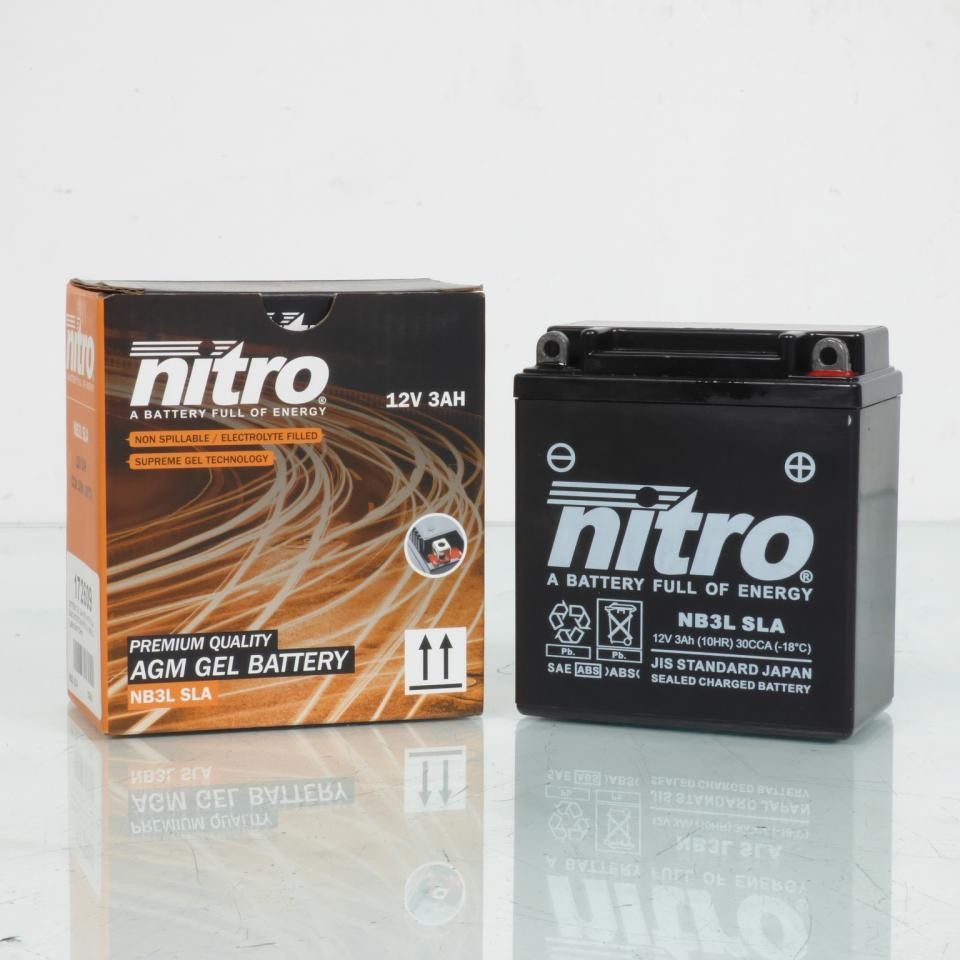 Batterie moto Yamaha 125 DTRE après 2004 Nitro YB3L-A YB3L SLA 12V 3Ah