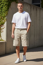 Wrangler Cargo Shorts Mens 32 Khaki Hero Ripstop Multi Pocket Utility Cotton