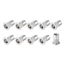 100Pcs Rivet Nuts (#10-32) Aluminum Alloy Knurled Threaded Insert Nuts Silver