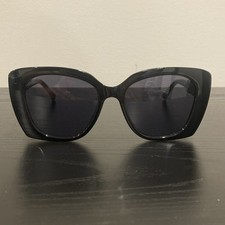 CHANEL Women  s Oversized Square Sunglasses Black Plastic Frame Gray Tinted