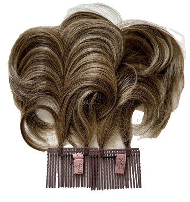 Set of 2: NEW SOHO Wired Updo Hair Extension in Brown Blonde Highlights  10'' L
