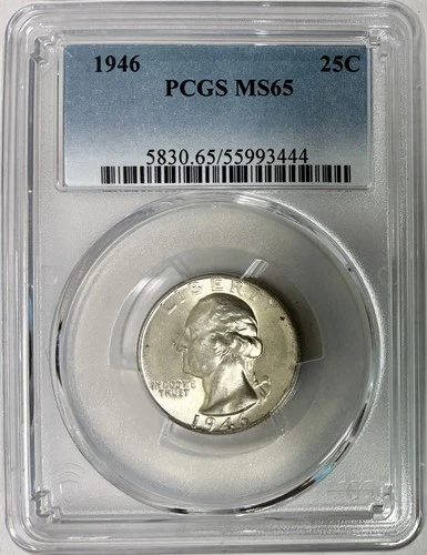 1946 Silver Washington Quarter, PCGS MS-65
