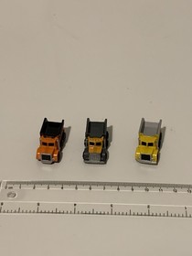 Vintage Micro Machines 1987 Construction Dump Trucks Job Lot x3 Galoob