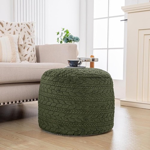 Ungefüllter Fell Pouf Ottomane Weich Plüsch Aufbewahrung Fußstütze Chic Akzent Sitz Neu - Bild 18 von 25