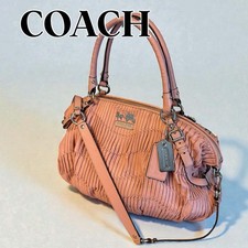 COACH Pink Pleated 2Way Shoulder Bag Authentic Strap Included Gently Used