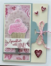 Stampin Up Hello Cupcake Stamps Metal Dies - Valentines Day Card Birthday