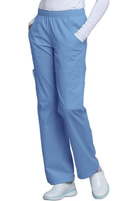 Scrubs Cherokee Workwear Petite Mid Rise Cargo Pant 4005P CIEW Ciel
