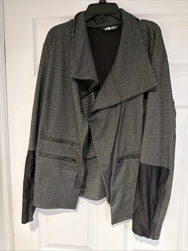 XL The North Face Women's Perfect Core Moto Jacket Asymetrical Zip Vented Coat