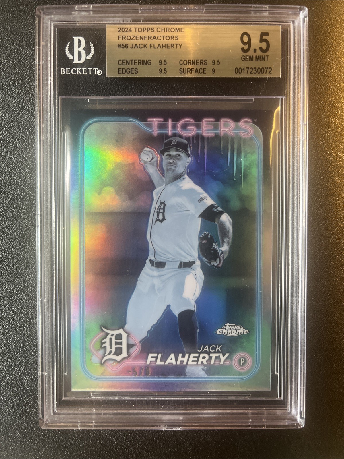 2024 Topps Chrome #56 Jack Flaherty Frozen Fractor -5 /0 Tigers