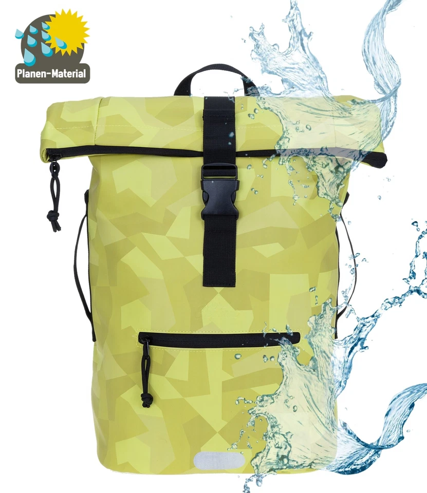 Rucksack Herren Damen Fahrradrucksack Plane Daypack Time Bag 12824 Camo Gelb +f - Bild 3 von 4