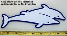 Dauphins nageurs ! Autocollant vinyle haute qualité, haute brillance 8,0" x 3,0" !