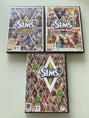 Lot De Jeux Sims 3 Pour PC - Bon état, Complet Avec Boîtier Et Instructions
