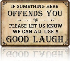 Tin Metal Sign Cave Decor Vintage Garage or Men Funny Wall Art 8x12