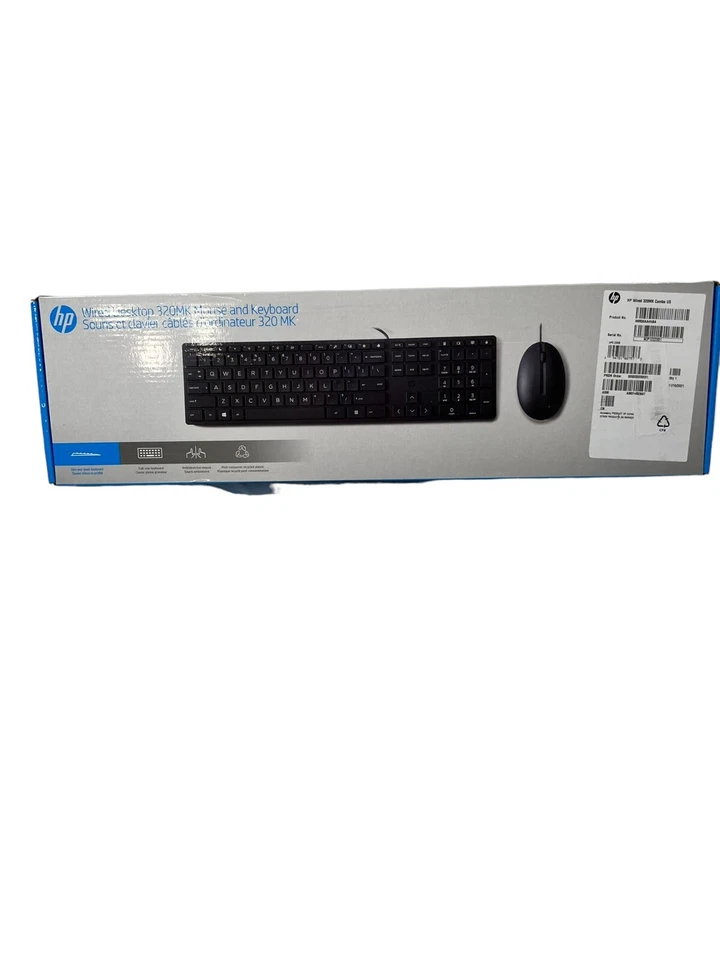 HP Wired Desktop 320MK Mouse and Keyboard USB (9SR36UT#ABA) - Image 3 of 4