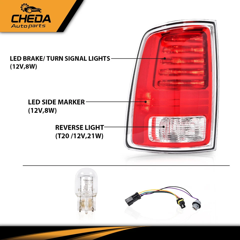 Luz trasera LED lado del conductor izquierda apta para RAM 1500 2500 3500 2013-2018 NUEVO Foto 3 de 4