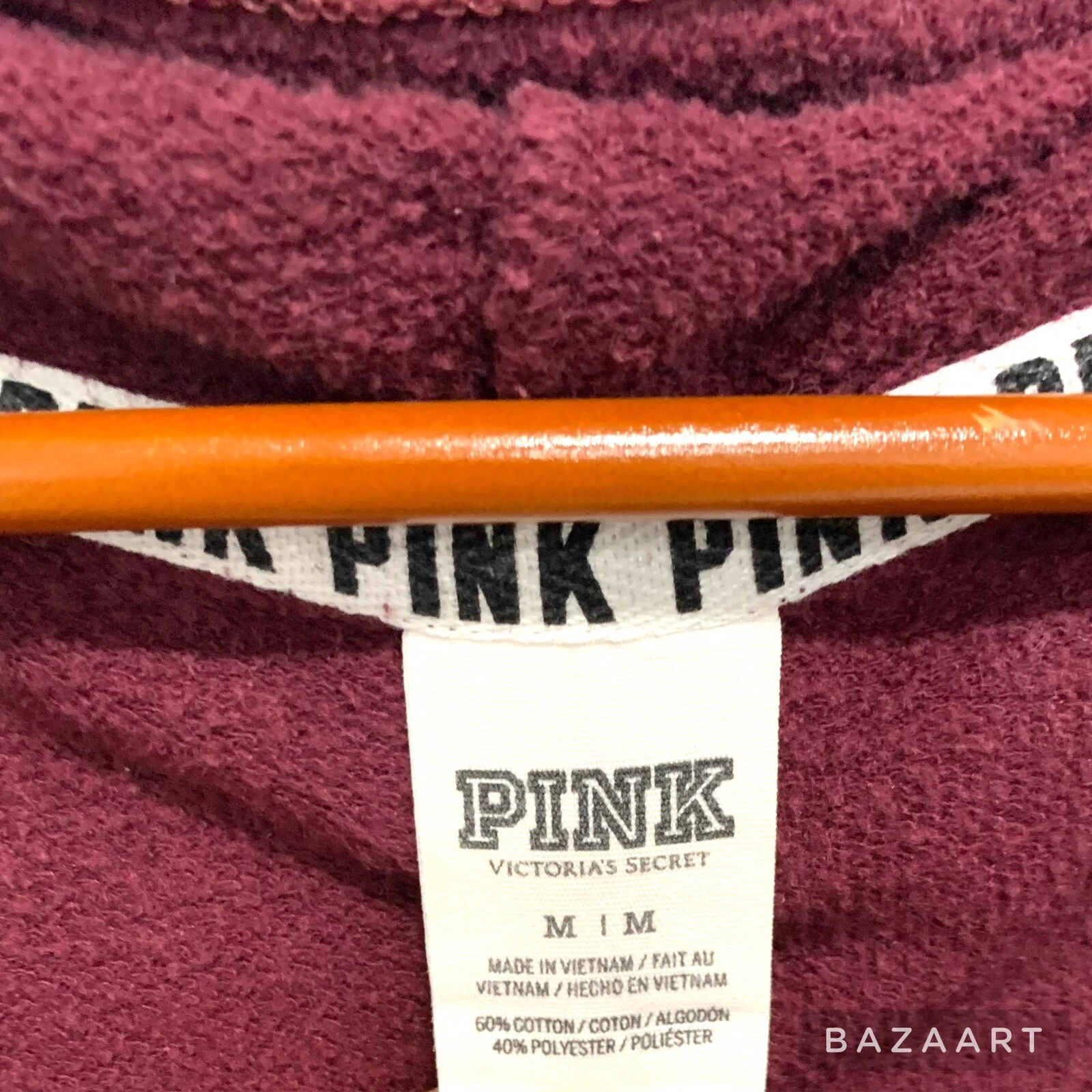 UNDERCOVER Felpa con cappuccio Victoria Secret ROSA donna 1 4 cerniera marrone borgogna taglia: M