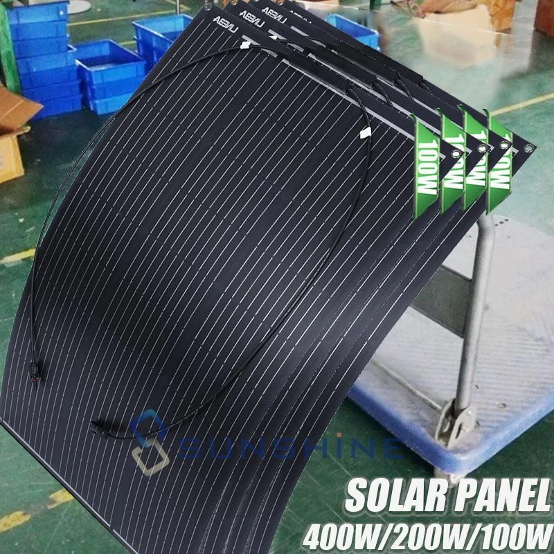 Módulo fotovoltaico mono panel solar flexible 400W 200W para central eléctrica camping RV barco Foto 2 de 4