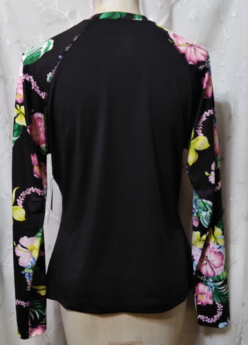 Neu Hurley Medium UV UPF 50+ Rash Guard Badeshirt Langarm LOGO schwarz multi - Bild 2 von 7