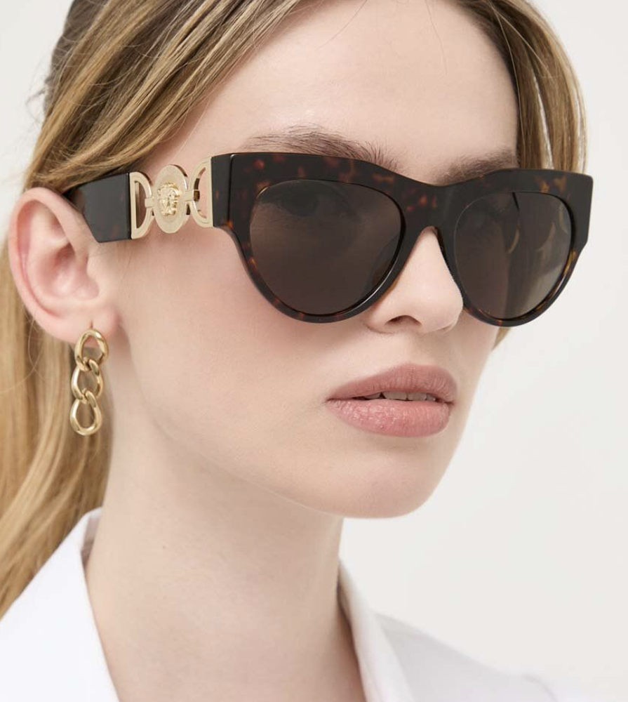 NEW Versace 0VE4440U-108/3 Dark Havana Sunglasses