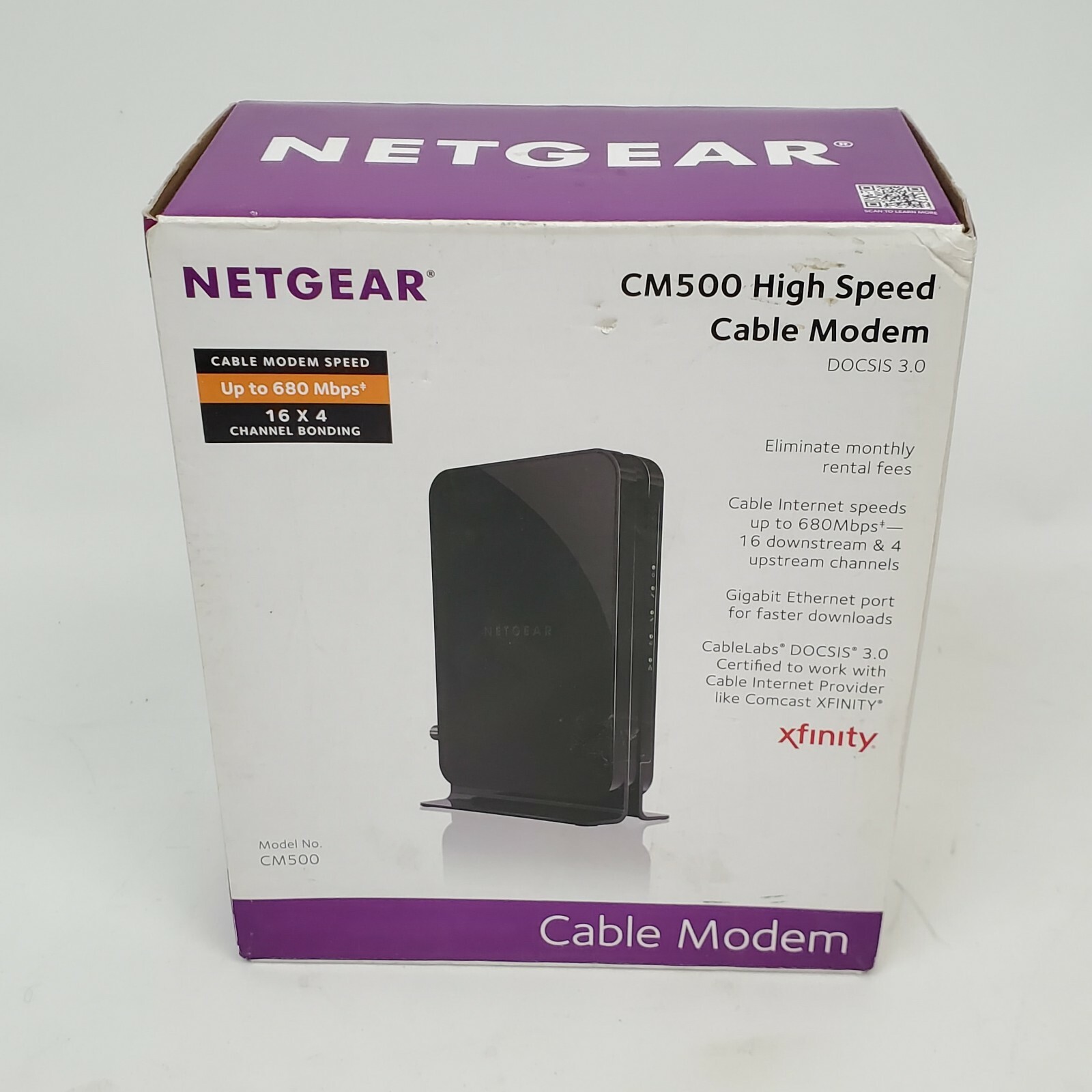 Netgear Cm500 Cm500 100nas 680 Mbps Docsis 3 0 Cable Modem Ebay