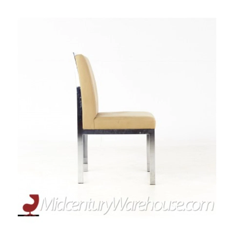 Sillas de comedor tapizadas cromadas Mid Century - Juego de 6 Foto 4 de 4