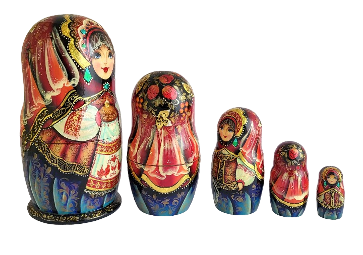 POUPÉES RUSSES - LES CONTE POPOULAIRE- PEINTE A LA MAIN PAR SMIRNOVA