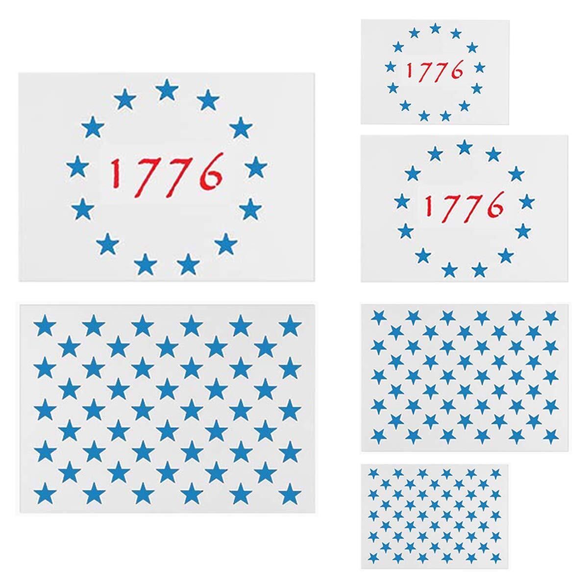 American Flag Star Stencil Templates - 6 Pack 50 Stars 1776 13 Stars Flag Ste... | eBay american-flag-star-stencil-templates-6-pack-50-stars-1776-13-stars-flag-ste-ebay