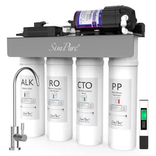 Upgrade SimPure WP2-400GPD 8-Stage Alkaline pH+ Reverse Osmosis Water System
