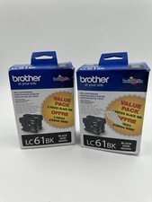 Lot Of NEW Brother LC61BK Genuine Ink Cartridges Black 2 Pack Exp 10/22