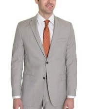 Alfani RED Slim Fit Light Tan Stepweave Two Button Wool Blend Blazer Sportcoat