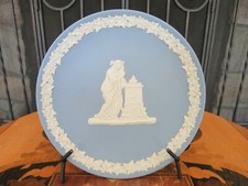 Vintage Wedgwood Blue Jasperware Greek Lady (Andromache) Praying at Altar Plate