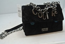 Versace Jeans Couture Logo Charm Suede Shoulder Bag
