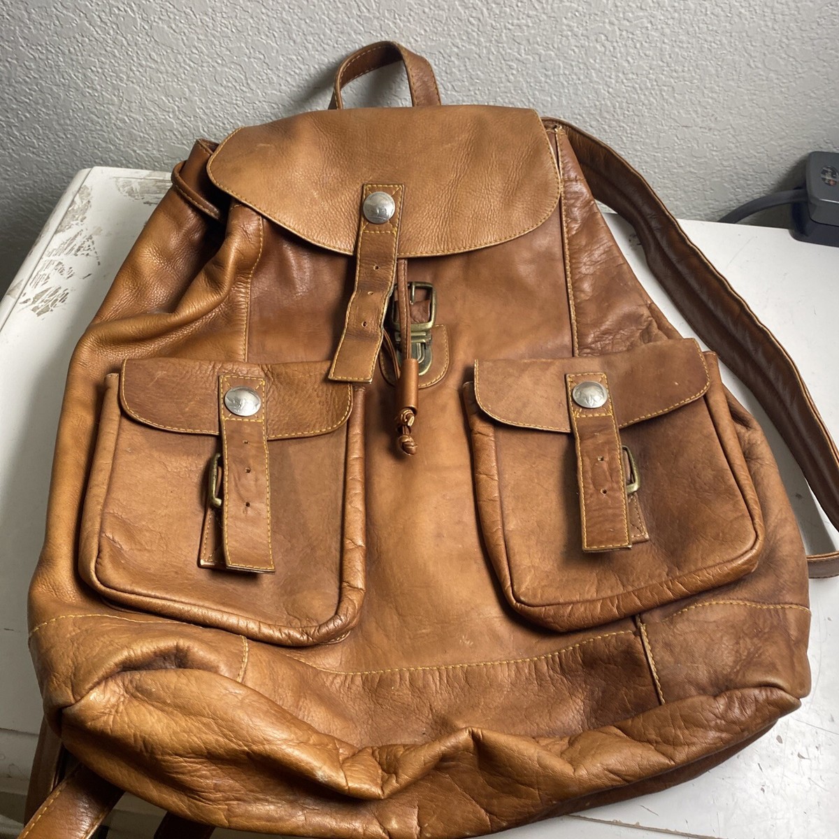 Genuine Leather Backpack Made In Colombia By Cortez. | eBay display picture 2