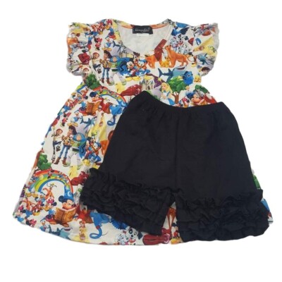 Girls Boutique Harmony Bee sz 5-6 Character Shorts Tunic Set Disney Inspir XL