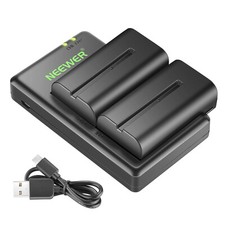 Neewer Replacement Batteries 2 Pieces Li-ion Charger Kit for Sony NPF550