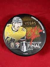 Chandler Stephenson Signed Vegas Golden Knights 2023 Stanley Cup Final Puck JSA 
